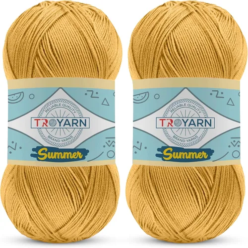 Miniatura 63 de 105001 - Hilo para tejer y ganchillo crema, 2 madejas (2 x 383 yardas), 100% microfibra acrílica