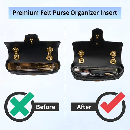 Miniatura 4 de LOUKAYCCI Organizador de fieltro para bolso con cremallera, bolsa de hombro GG Marmont Matelasse, bolsa organizadora para mujer, bolsa
