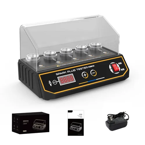 Miniatura 10 de Probador de chispas para automóvil, probador de bujías de automóvil con detector de doble orificio ajustable automático, analizador de enchufe