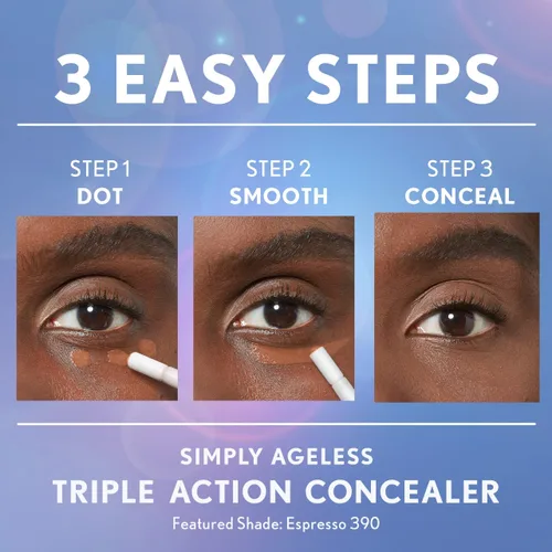Miniatura 3 de COVERGIRL Corrector de triple acción Simply Ageless ligero, paquete de 1 Claro