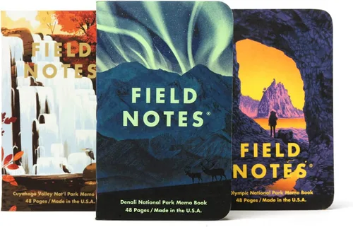 Miniatura 12 de Field Notes: Paquete de 3 cuadernos originales de papel kraft a rayas, para zurdos, con 48 páginas, 3.5 x 5.5 pulgadas Papel rayado para zurdos