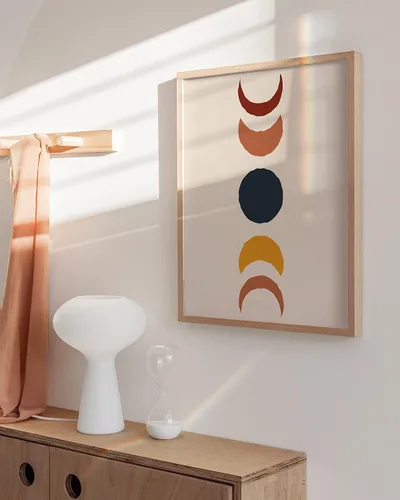 Miniatura 5 de HAUS AND HUES Arte de pared moderno de mediados de siglo, póster bohemio de sol, impresión moderna de mediados de siglo, cuadros boho para pared