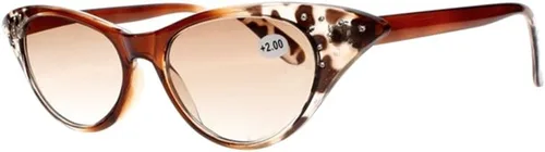 Miniatura 5 de Mujeres Cat Eye Diseñador Diamantes de imitación Protección UV Lente Tintado Lectores Sol Gafas de Lectura +1.00~+4.00