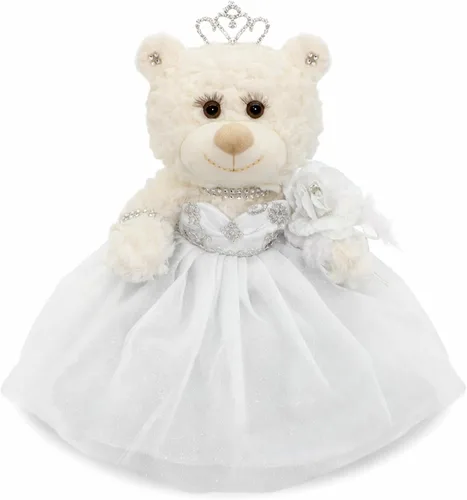 Miniatura 24 de Muñeca de centro de mesa de oso de quinceañera de 12 pulgadas con elegante vestido de tul en capas y soporte ajustable, regalo de decoraciones