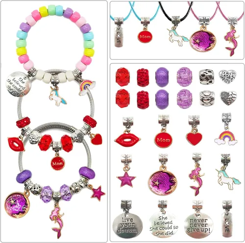 Miniatura 4 de leitait Kit de Fabricación de Pulseras de Juguetes para Niñas - Kit de Fabricación de Joyas con Dijes de 3000 Piezas, Rellenos para Canasta de 3000