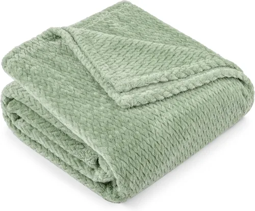 Miniatura 27 de PAVILIA - Manta de forro polar suave y sólida de color negro para sofá, mantas ligeras y mullidas y cálidas para cama, manta de franela mullida
