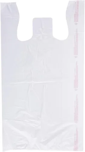 SSWBasics Bolsas de plástico blanco para camisetas con asas - Caja de 1000 (11 ½" x 6 x 21)