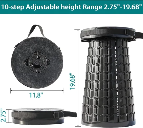 Miniatura 3 de ALEVMOOM Taburete plegable XXL 2025 de 19.7 pulgadas con cojín, capacidad de 1000 libras, taburetes portátiles para adultos, resistente, altura