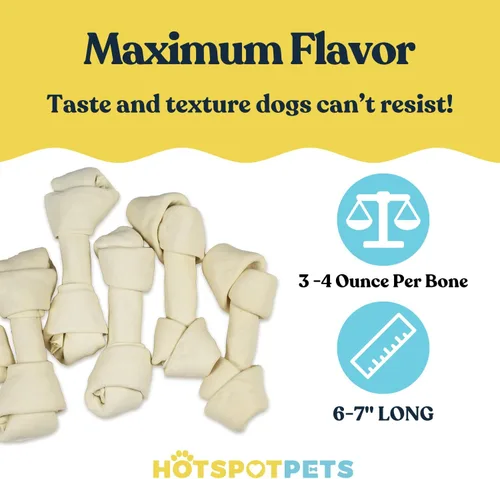 Miniatura 3 de hotspot pets Paquete de 10 masticables de cuero crudo certificados de 6 a 7 pulgadas para perros de vacas brasileñas alimentadas con pasto, promueve