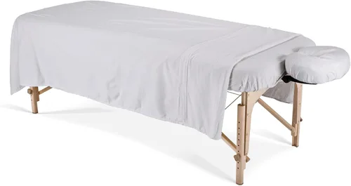 EARTHLITE Juego de sábanas de franela para masaje – Grado comercial, suave, juego de 3 piezas de doble siesta (parte superior, ajustada, funda de