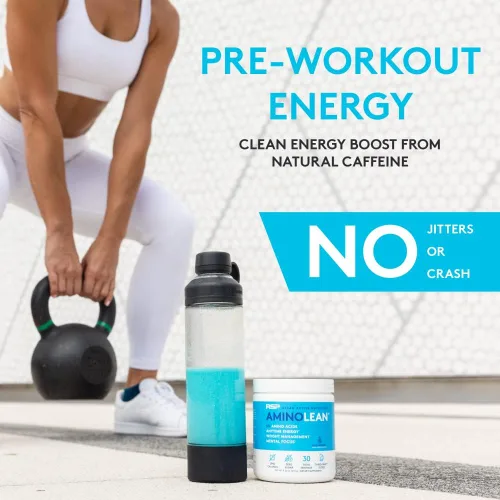 Miniatura 4 de Fórmula para ganar energía y perder peso de RSP AminoLean. BCAA en polvo con ALC, extracto de té verde y cafeína para desarrollar el músculo magro