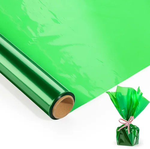 Miniatura 6 de Envoltura de celofán iridiscente de 32 pulgadas para cestas de regalo, papel de regalo arcoíris, rollo de película arcoíris para bolsas, ramo