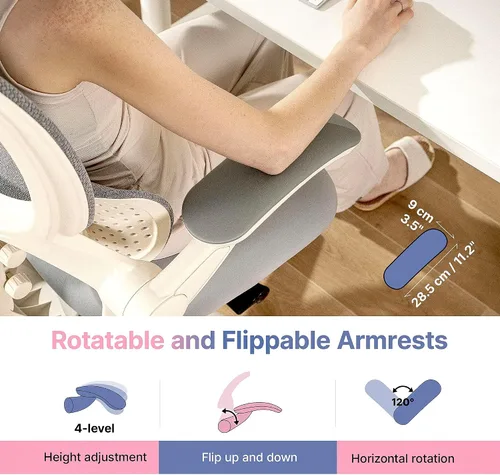 Miniatura 5 de HINOMI Q2 Silla de oficina ergonómica con soporte lumbar y reposacabezas ajustable, asiento de cojín con brazos abatibles, asiento reclinable