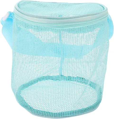 Bolsa de playa para niños y niñas al aire libre, cubo de juguete de malla, organizador de almacenamiento de playa, guarda los juguetes en su lugar,