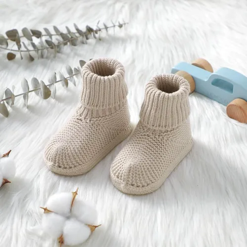 Miniatura 4 de YIXPOH Botines para bebé, recién nacido, primeros pasos, antideslizantes, para cuna, calcetines de punto cálido