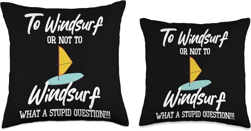 Miniatura 3 de Funny Windsurfing Boardsailing Sailboarding Windsurf Boardsailing Sailboarding Throw Pillow, 16x16, Multicolor