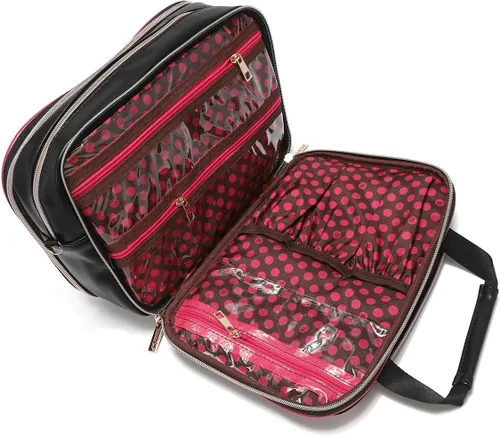 Miniatura 7 de Nicole Lee Bolsa de maquillaje cosmética para mujer, bolsa de viaje con 5 compartimentos (todas las emociones)