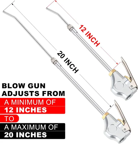Miniatura 2 de Hromee Pistola de soplado de aire industrial potente de alto volumen con boquilla de flujo de aire extensible, pistola de soplador de aire de polvo