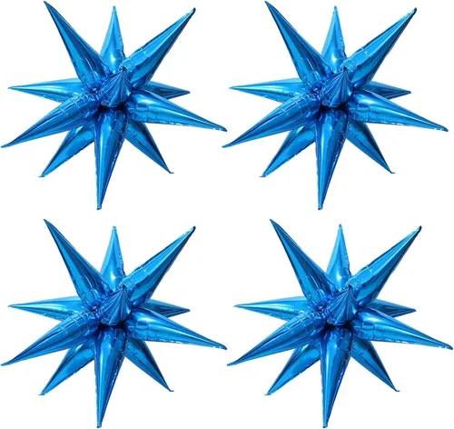 Miniatura 11 de 50 globos de papel de aluminio rojo con forma de cono de estrella – globos de Mylar de explosión de 26 pulgadas, 12 puntos 3D Starburst para 26