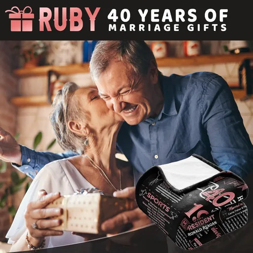 Miniatura 6 de Manta de 40 aniversario, regalo para el 40 aniversario de boda, rubí, boda, cuarenta años de matrimonio, regalos para pareja, esposa, marido, papá