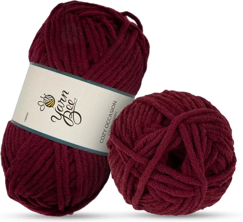 Miniatura 17 de Hilo Yarn Bee súper voluminoso para crochet y tejer – Rollo suave – 92,4 metros de hilo 100% poliéster para crochet, mantas, sombreros y más