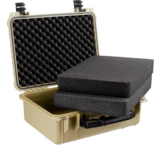 Miniatura 6 de Eylar Estuche Rígido Estándar de 16" para Equipo y Cámara, Impermeable con Espuma, Estándares TSA Beige Bronceado