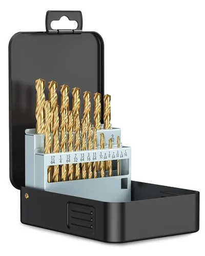 Miniatura 9 de Lichamp Juego de brocas HSS de 13 piezas, brocas de acero de alta velocidad con revestimiento de titanio de 1/16 a 1/4 pulgadas para metal, acero