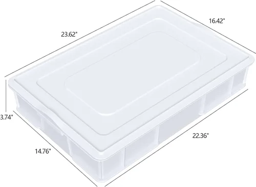 Miniatura 2 de Paquete de 4 cajas de prueba de masa de pizza comercial con tapa Contenedor de masa para pizza, tapa a juego, duradero y fácil de limpiar, gran