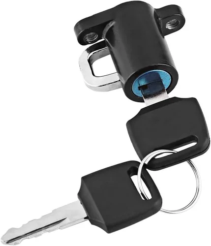 Miniatura 8 de Cerradura de casco de motocicleta, cerradura antirrobo de aleación de aluminio para casco con 2 llaves, gancho universal para casco