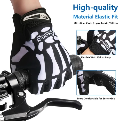 Miniatura 4 de Halloween Skeleton Gloves Touchscreen, Breathable Skull Gloves Cycling Anti-Slip Bone Halloween Costumes Gift