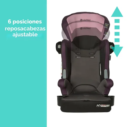 Miniatura 8 de Baby Trend Hybrid SI 3 en 1 - Asiento de coche con refuerzo de combinación con protección contra impactos laterales, Dash Orchid Orquídea Dash