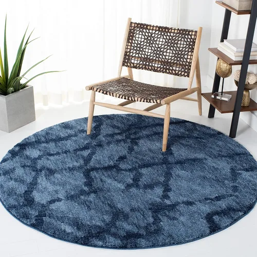 Miniatura 12 de SAFAVIEH Retro Collection - Alfombra decorativa de 2 pies 3 pulgadas x 5 pies, azul y azul oscuro, diseño abstracto moderno, no desprende pelusa