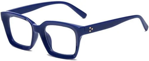 Miniatura 5 de yuandong Mobro - Lentes retro con bloqueo de luz azul para hombres y mujeres, montura cuadrada gruesa, lentes transparentes sin receta