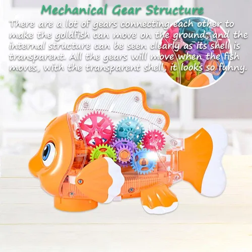 Miniatura 3 de Miracland Juguete mecánico transparente, juguete electrónico de peces de colores, juguete electrónico de peces de natación terrestre, juguete de pez