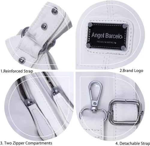Miniatura 151 de Angel Barcelo - Bolsa de hombro amplia para mujer, diseño Hobo, cuero lavado