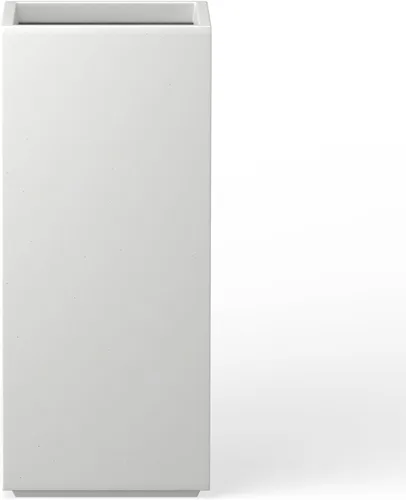 Kante Maceta rectangular de hormigón de 23.6 pulgadas de alto, moderna maceta de diámetro cuadrado con orificio de drenaje y tapón de goma para