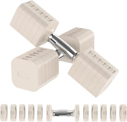 Miniatura 14 de Hezeyferg Juego de mancuernas ajustables de 22 libras, mancuernas de peso ajustable con 4 niveles de 4.4 libras, 6.6 libras, 8.8 libras, 11 libras