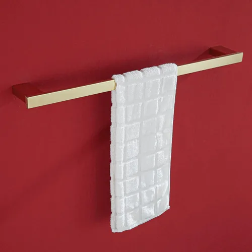 Miniatura 5 de RANDOM Juego de 4 toallas de baño de oro cepillado, incluye toallero de 18 pulgadas y 2 ganchos de toalla de acero inoxidable para decoración