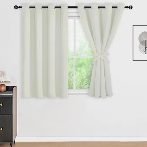 Miniatura 103 de DWCN Cortinas 100% opacas de 84 pulgadas de largo para dormitorio con forro negro, paneles de cortina de ventana de doble capa con aislamiento Azul