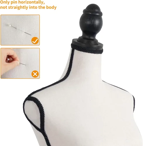 Miniatura 3 de Maniquí femenino Torso Vestido Forma Maniquí Cuerpo Maniquí de costura con trípode de plástico Base Soporte 58"-67" Altura ajustable