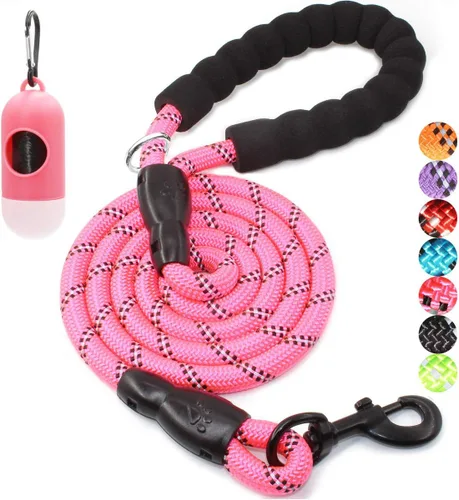 Miniatura 27 de BAAPET Correa para perro de 2/4/5/6 pies con cómodo mango acolchado e hilos altamente reflectantes para perros pequeños, medianos y grandes