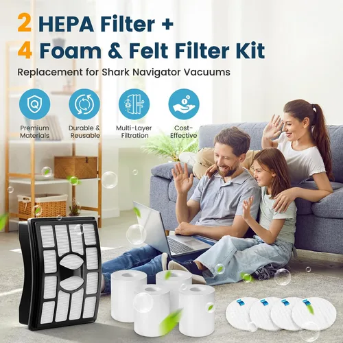 Miniatura 7 de Colorfullife - Juego para Shark Pro lift-away NV500 Filtro HEPA y filtro de espuma (Contiene 2 filtro de espuma y 1 filtro HEPA) Comparar con parte