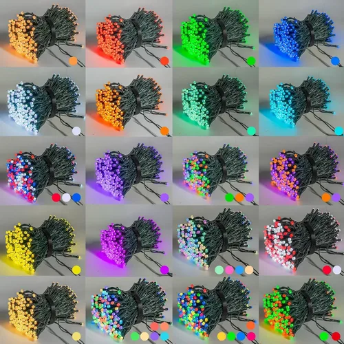 Miniatura 2 de Dazzle Bright - Luces de Navidad Inteligentes que Cambian de Color, 66 pies, 200 luces LED RGB con control remoto y aplicación, luces de árbol