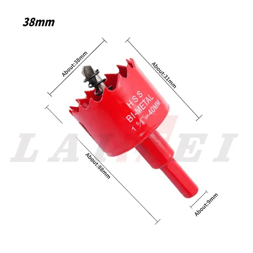 Miniatura 2 de Broca bimetálica para taladro, cortador de orificios HSS con eje para madera y metal