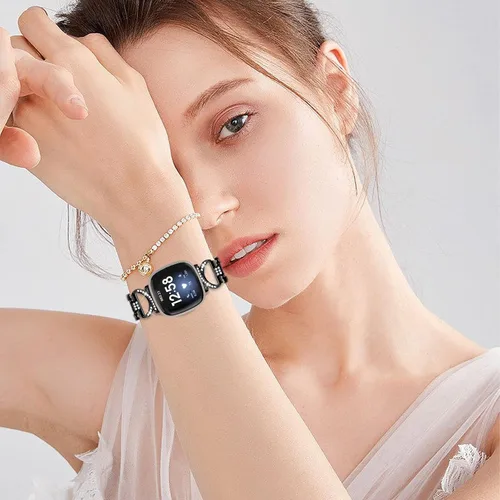 Miniatura 6 de RuenTech Compatible con correa de reloj Fitbit Versa 4/Versa 3, correa de metal ajustable de repuesto para Versa 4/Versa 3 accesorios de reloj