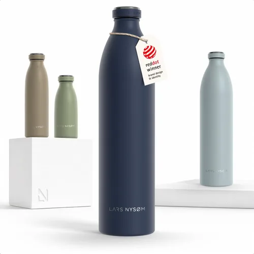 Miniatura 14 de LARS NYSØM Botella de agua XL de acero inoxidable aislada 12oz 17oz 25oz 34oz 51oz Botella térmica aislada para bebidas calientes y frías Azul
