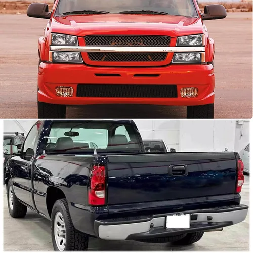 Miniatura 2 de Conjunto de faros delanteros y luces traseras compatible con 2003-2006 Chevy Silverado 1500 2500 3500, carcasa negra Silverado Classic 07, faro