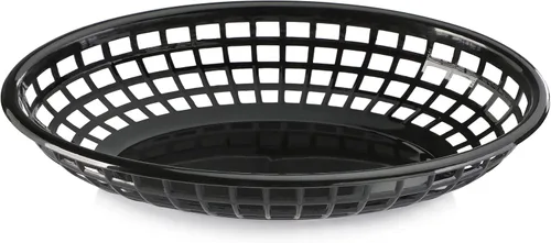 Miniatura 3 de New Star Foodservice Cestas de comida rápida, 9 1/4 x 6 pulgadas, ovaladas, juego de 12, color negro