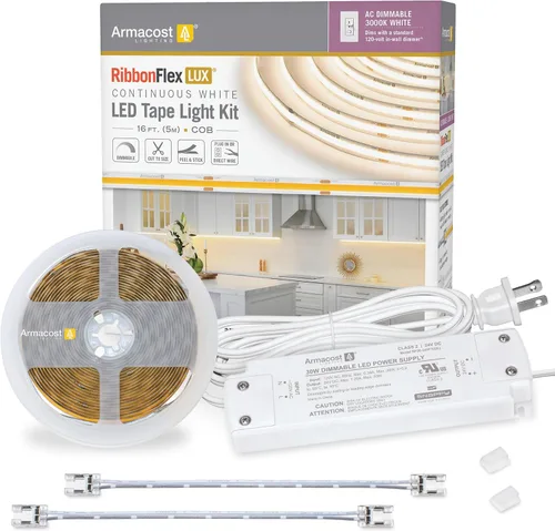 Miniatura 14 de Armacost Lighting Kit de luz en cinta LED regulable para AC del hogar, blanco cálido suave (1.5M) 424502 2700K blanco cálido 5 m