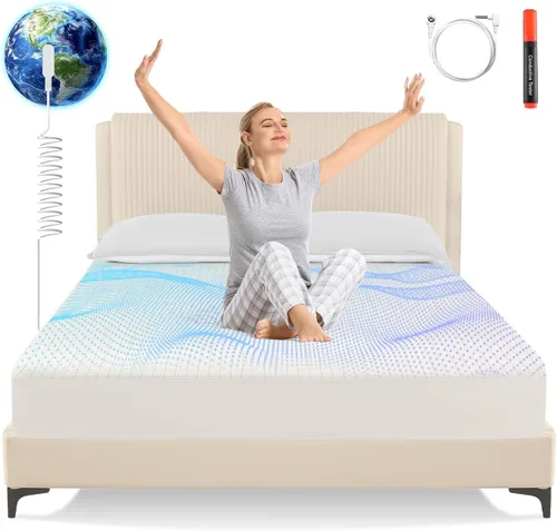Miniatura 11 de Grounding Sheets - Juego de sábanas bajeras de cama tamaño individual XL, 10% fibra de plata pura + 90% algodón orgánico, kit de conexión a tierra